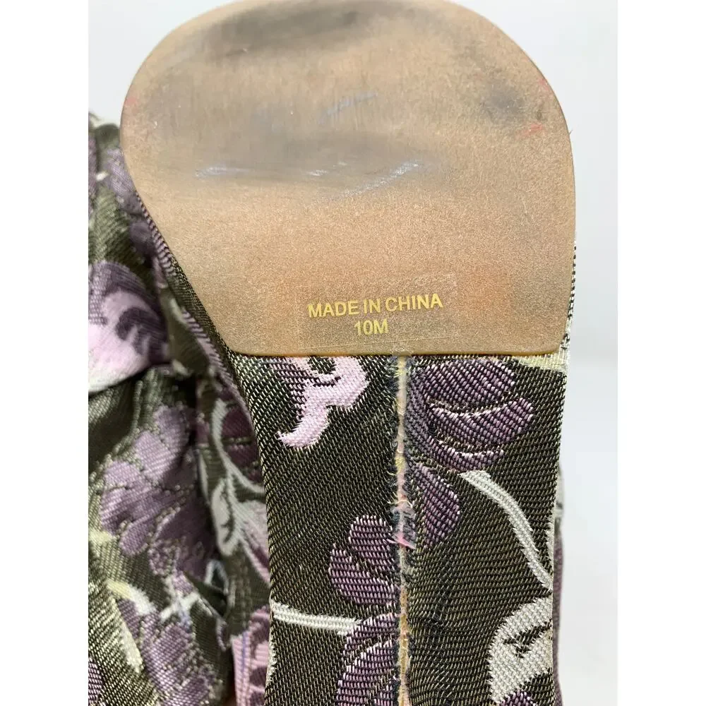 Rebecca Minkoff Jaden Floral Jacquard Platform Sandals Womens Sz 10 Purple Green - Picture 8 of 8